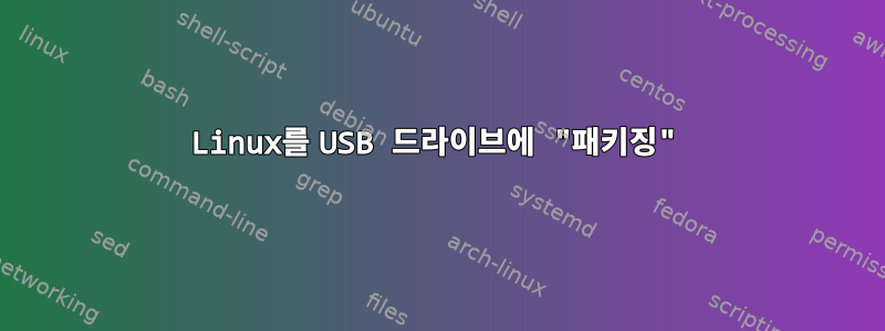 Linux를 USB 드라이브에 "패키징"