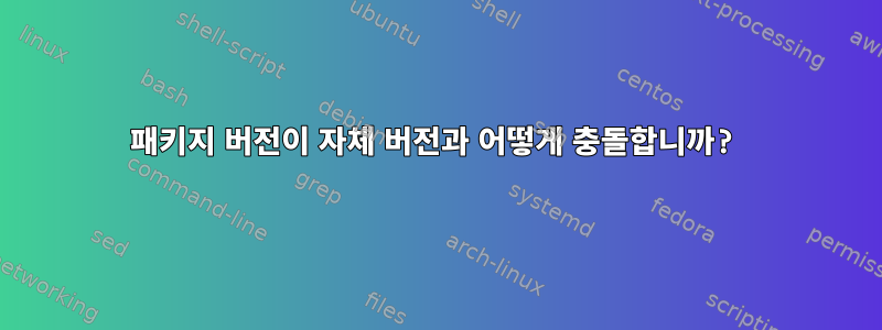 패키지 버전이 자체 버전과 어떻게 충돌합니까?