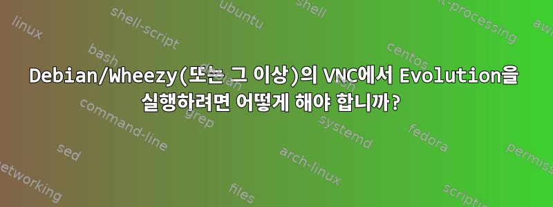 Debian/Wheezy(또는 그 이상)의 VNC에서 Evolution을 실행하려면 어떻게 해야 합니까?