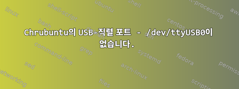 Chrubuntu의 USB-직렬 포트 - /dev/ttyUSB0이 없습니다.