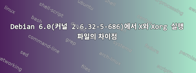 Debian 6.0(커널 2.6.32-5-686)에서 X와 Xorg 실행 파일의 차이점