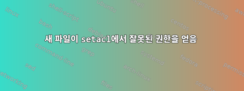 새 파일이 setacl에서 잘못된 권한을 얻음