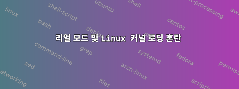 리얼 모드 및 Linux 커널 로딩 혼란