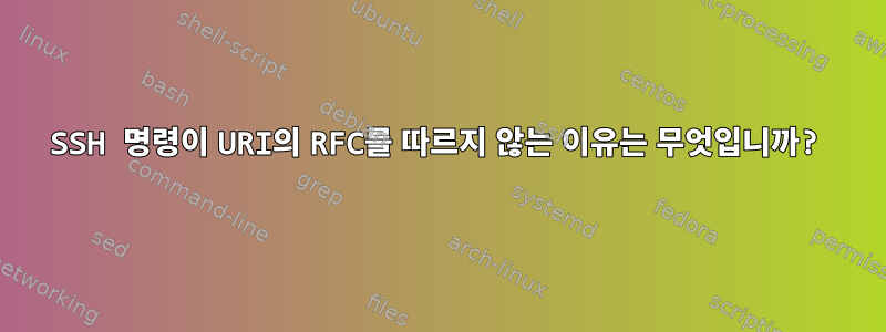 SSH 명령이 URI의 RFC를 따르지 않는 이유는 무엇입니까?