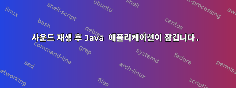 사운드 재생 후 Java 애플리케이션이 잠깁니다.