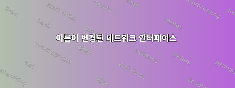 이름이 변경된 네트워크 인터페이스