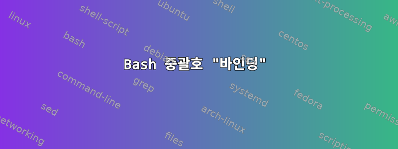 Bash 중괄호 "바인딩"