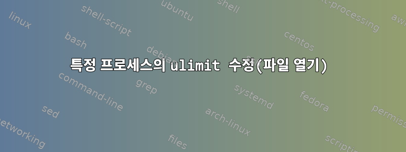 특정 프로세스의 ulimit 수정(파일 열기)