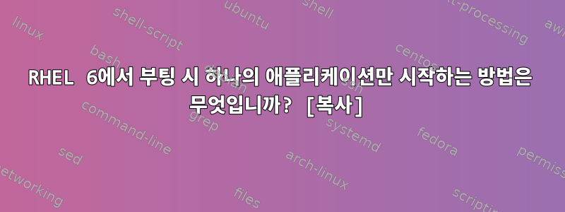 RHEL 6에서 부팅 시 하나의 애플리케이션만 시작하는 방법은 무엇입니까? [복사]