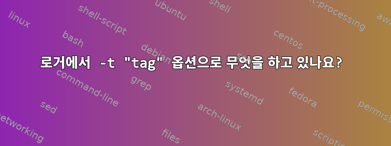 로거에서 -t "tag" 옵션으로 무엇을 하고 있나요?