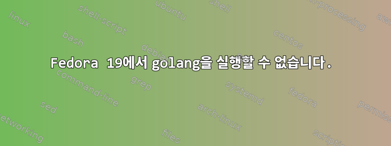 Fedora 19에서 golang을 실행할 수 없습니다.