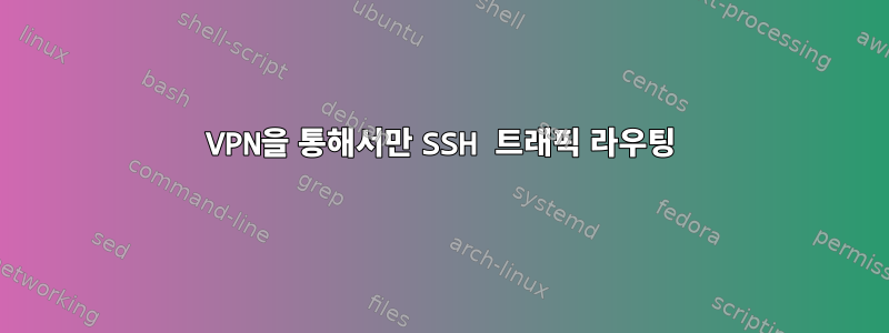 VPN을 통해서만 SSH 트래픽 라우팅