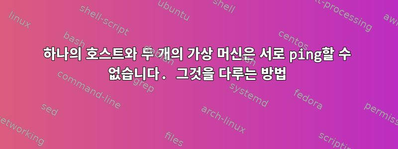 하나의 호스트와 두 개의 가상 머신은 서로 ping할 수 없습니다. 그것을 다루는 방법