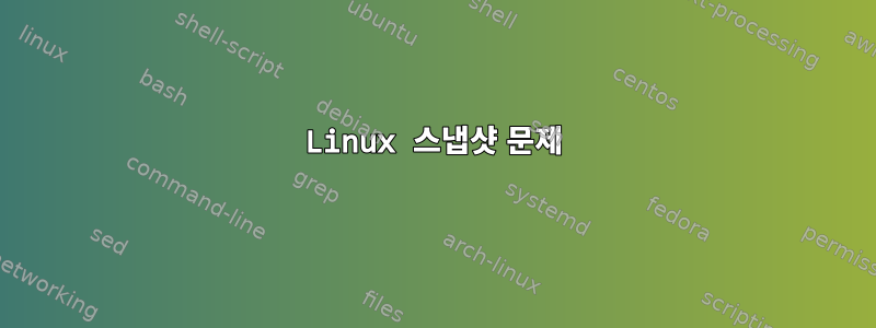 Linux 스냅샷 문제