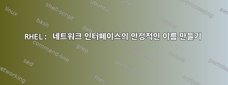 RHEL: 네트워크 인터페이스의 안정적인 이름 만들기