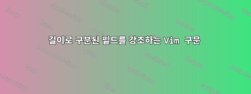 길이로 구분된 필드를 강조하는 Vim 구문