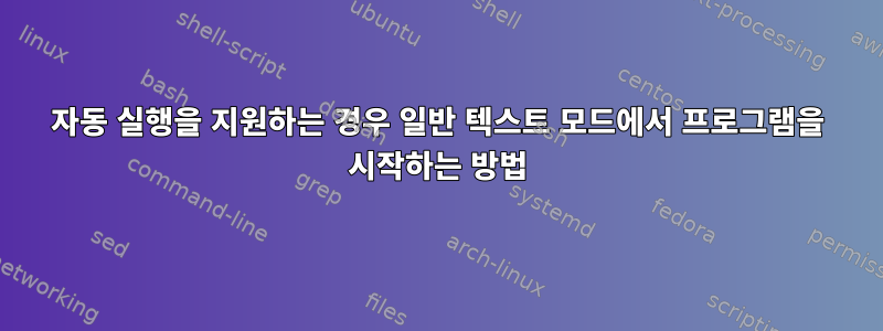 자동 실행을 지원하는 경우 일반 텍스트 모드에서 프로그램을 시작하는 방법