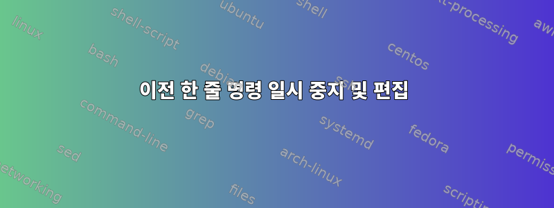 이전 한 줄 명령 일시 중지 및 편집