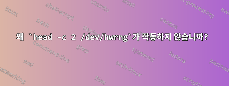 왜 `head -c 2 /dev/hwrng`가 작동하지 않습니까?