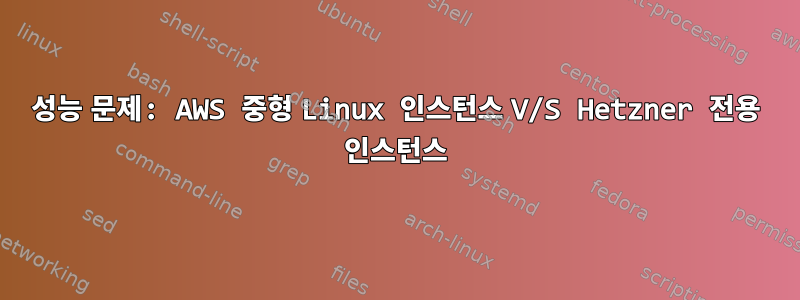 성능 문제: AWS 중형 Linux 인스턴스 V/S Hetzner 전용 인스턴스