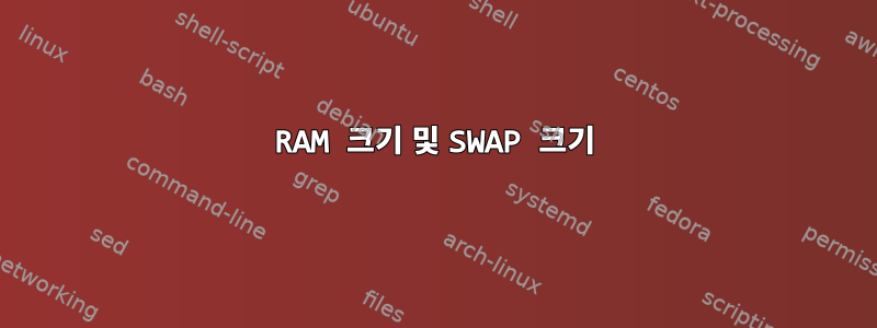 RAM 크기 및 SWAP 크기