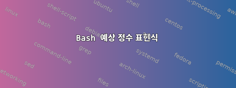 Bash 예상 정수 표현식