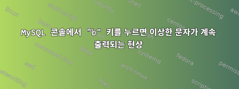 MySQL 콘솔에서 "b" 키를 누르면 이상한 문자가 계속 출력되는 현상