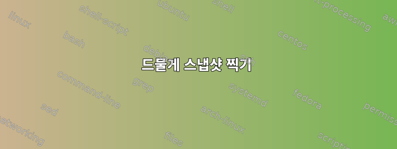 드물게 스냅샷 찍기