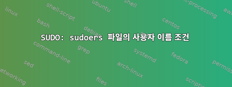 SUDO: sudoers 파일의 사용자 이름 조건