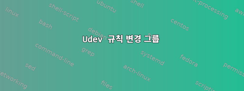 Udev 규칙 변경 그룹