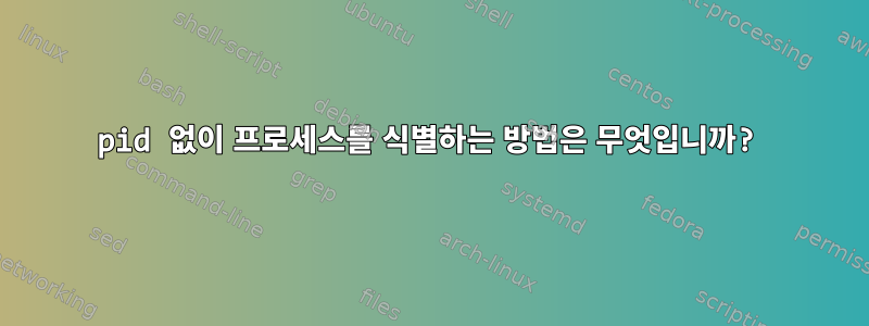 pid 없이 프로세스를 식별하는 방법은 무엇입니까?