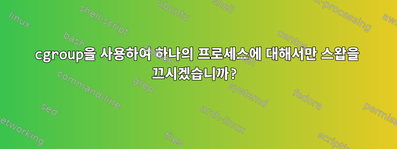 cgroup을 사용하여 하나의 프로세스에 대해서만 스왑을 끄시겠습니까?