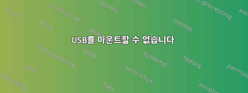 USB를 마운트할 수 없습니다