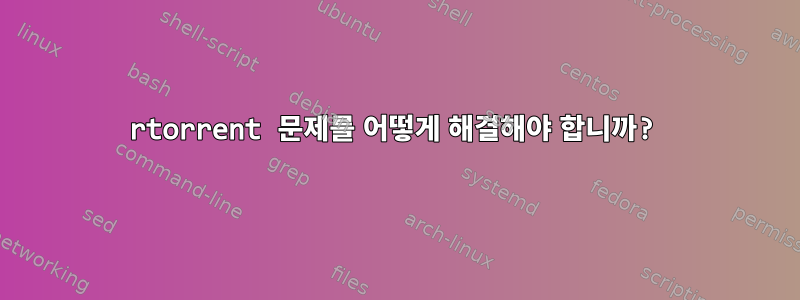 rtorrent 문제를 어떻게 해결해야 합니까?