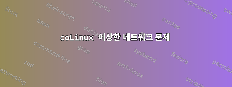 coLinux 이상한 네트워크 문제