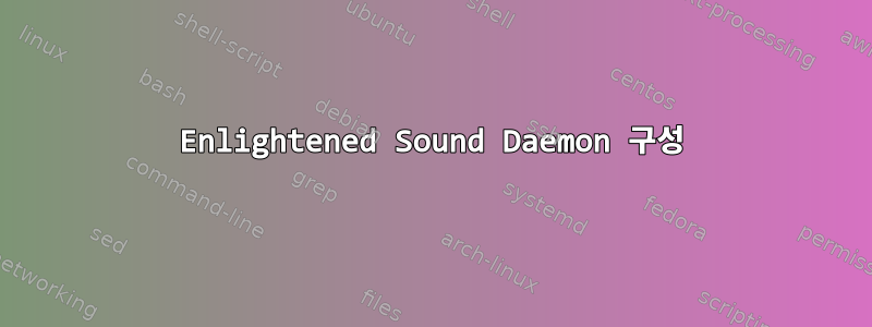 Enlightened Sound Daemon 구성