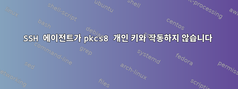 SSH 에이전트가 pkcs8 개인 키와 작동하지 않습니다