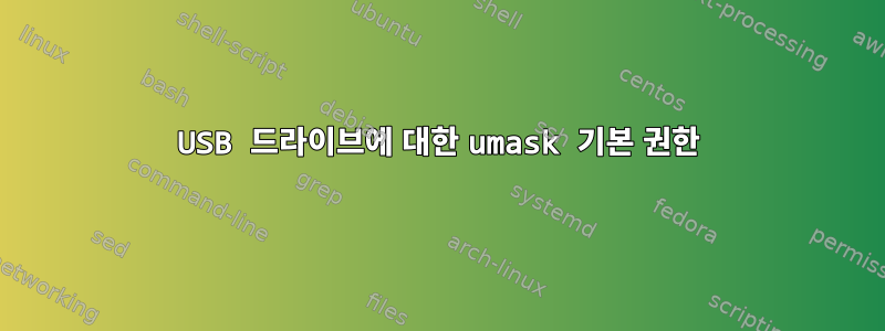 USB 드라이브에 대한 umask 기본 권한