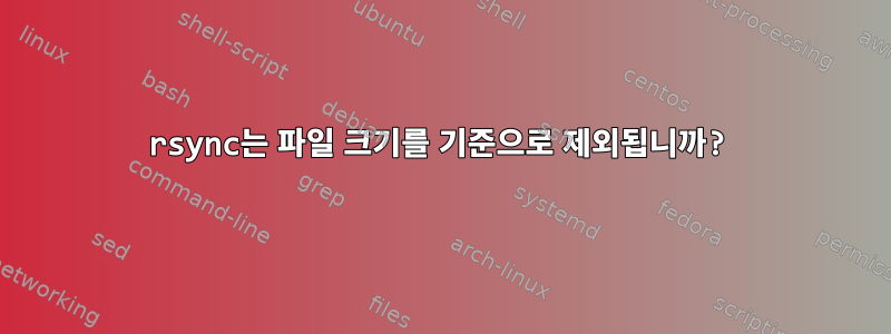 rsync는 파일 크기를 기준으로 제외됩니까?