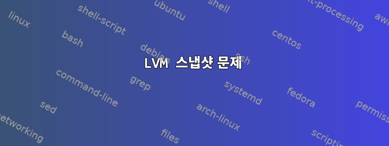 LVM 스냅샷 문제