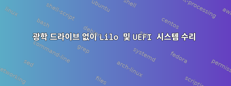 광학 드라이브 없이 Lilo 및 UEFI 시스템 수리