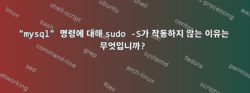 "mysql" 명령에 대해 sudo -S가 작동하지 않는 이유는 무엇입니까?