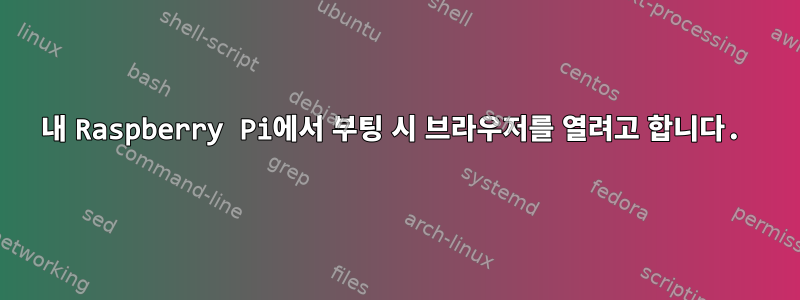 내 Raspberry Pi에서 부팅 시 브라우저를 열려고 합니다.