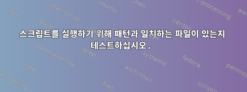 스크립트를 실행하기 위해 패턴과 일치하는 파일이 있는지 테스트하십시오.