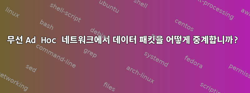 무선 Ad Hoc 네트워크에서 데이터 패킷을 어떻게 중계합니까?