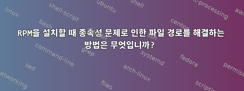 RPM을 설치할 때 종속성 문제로 인한 파일 경로를 해결하는 방법은 무엇입니까?