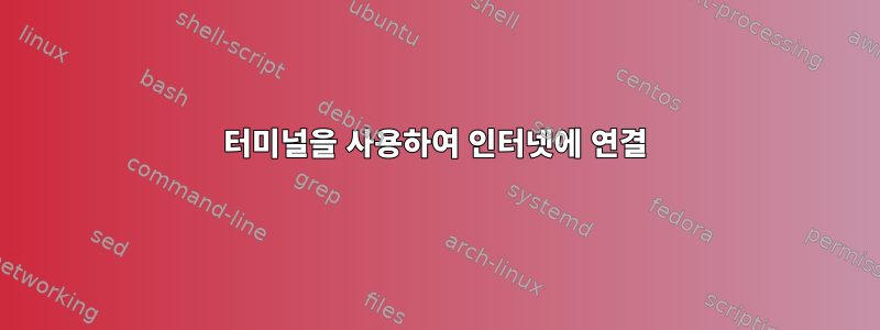 터미널을 사용하여 인터넷에 연결