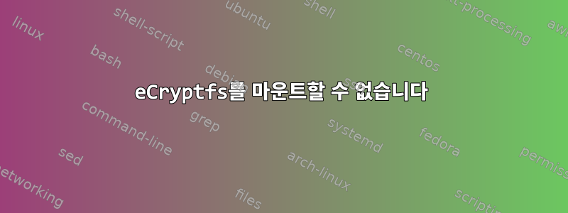 eCryptfs를 마운트할 수 없습니다