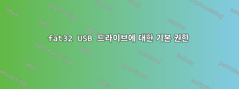 fat32 USB 드라이브에 대한 기본 권한