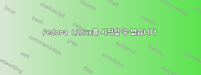 Fedora Linux를 시작할 수 없습니다